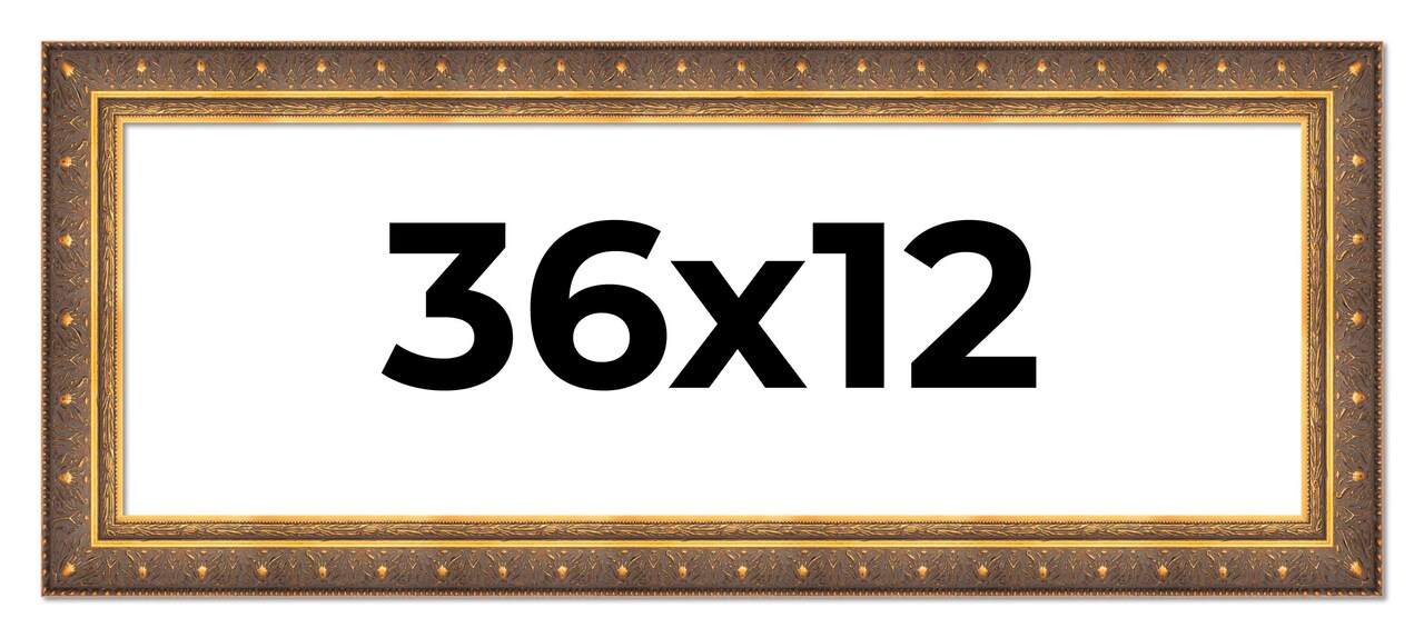 Panoramic Museum Gold Picture Frame - UV Acrylic, Foam Board Backing, Hanging Hardware